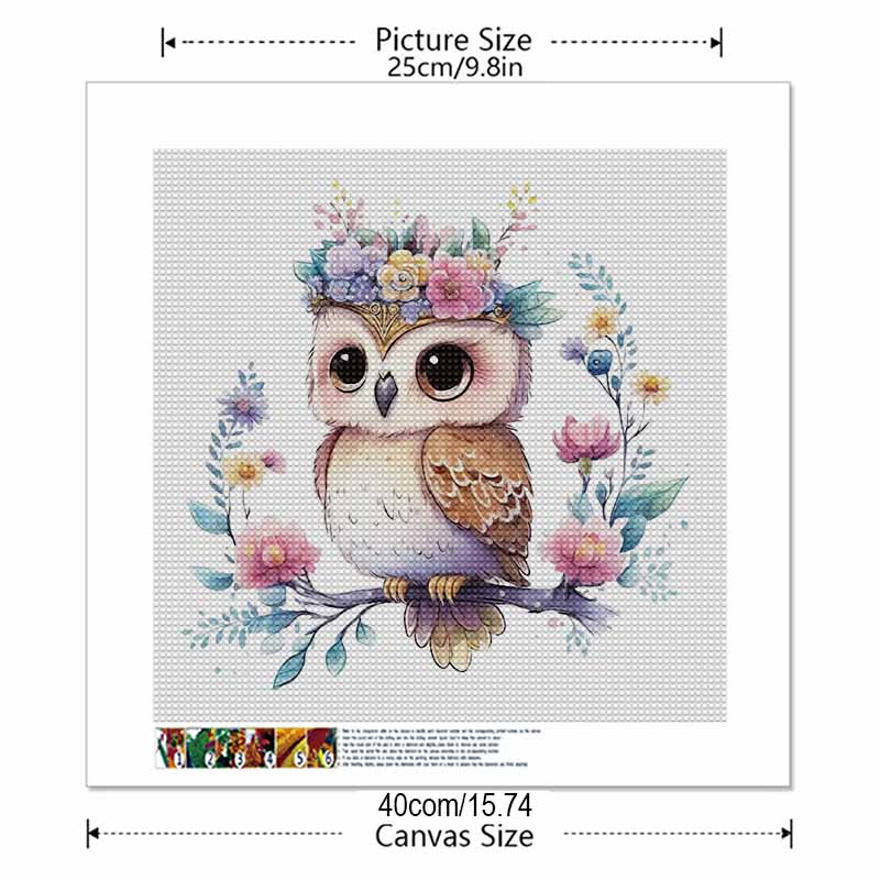 New Arrival 5D DIY Full Circle Diamond Painting "Painted Owl" Embroidery Cross Stitch Home Decor Gift