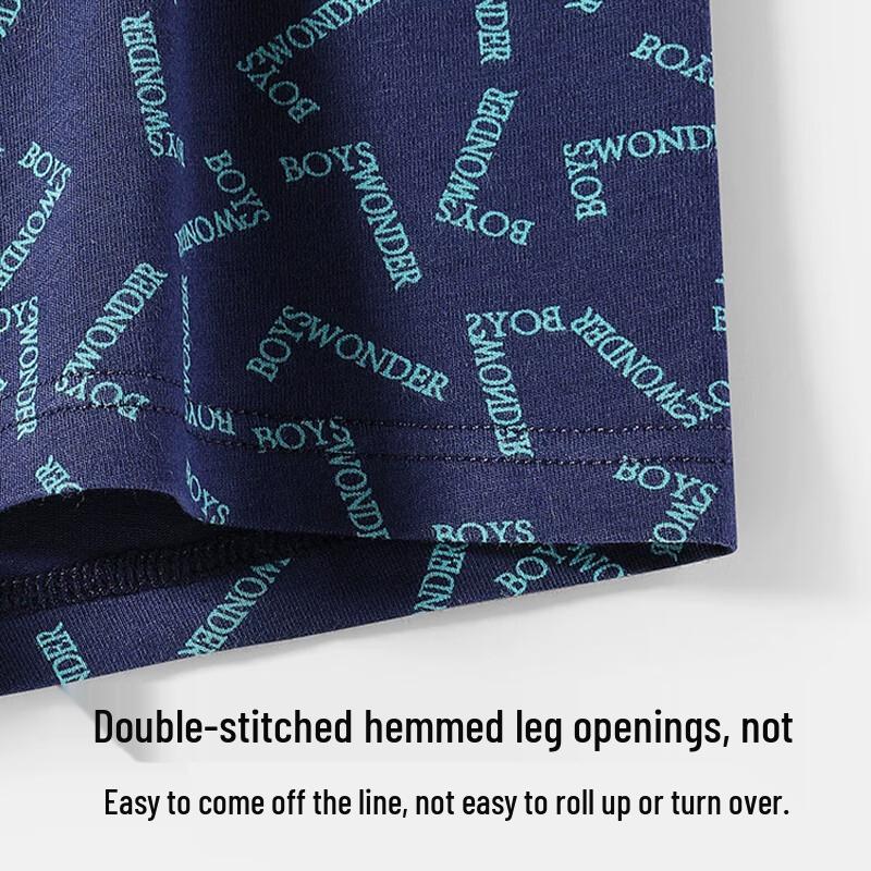 Yalu Men's Pure Cotton Antibacterial Boxer Briefs 4-Pack