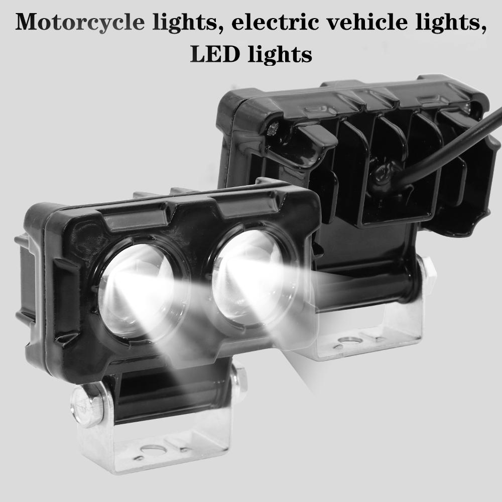 Motorcycle LED Motorcycle Accessories 20W Dual Color White Yellow Light Motorcycles Auxiliary Fog Lamp 1PCS Lens Spotlight Double Lenses Spotlight