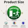 Green Exit Sign Aluminum Round Plaque D Flat Escape Route Indicator Safety Warning for Hallway Public Area Indoor Decor
