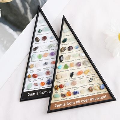 Set de pietre prețioase naturale 36 de tipuri de pietre prețioase cu vitrină Set de stânci Educație minerală Geologie Științe Învățare Arte Articole pentru decorarea interioară