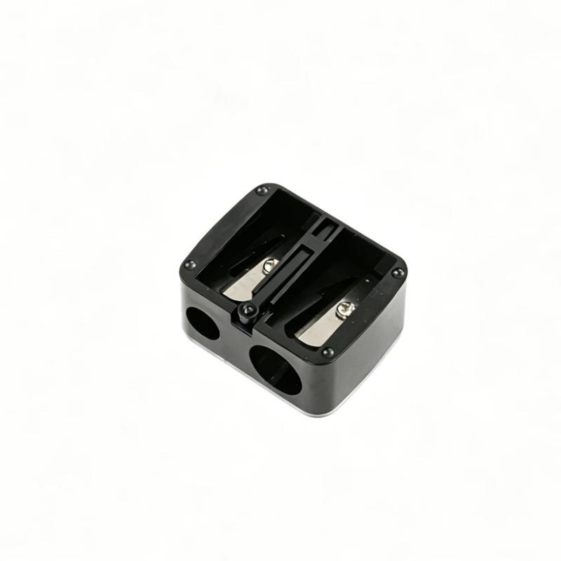 Dual-Hole Pencil Sharpener with Lid for Fine and Thick Makeup or Eyebrow Pencils