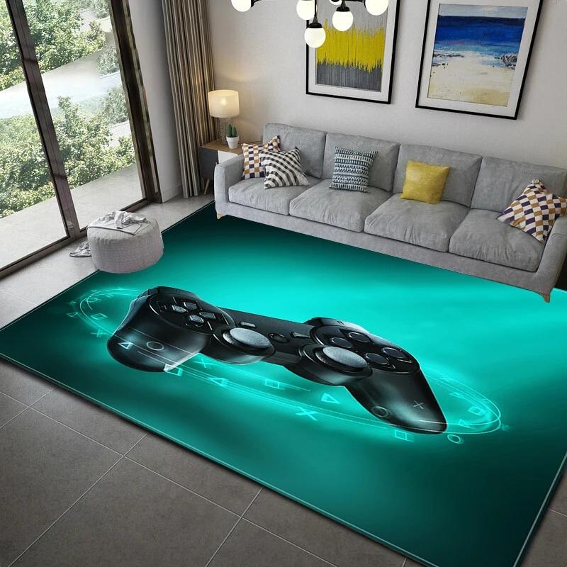 3D Print Gamer Carpet Controller Pattern Living Room Non-Slip Home Entrance Carpet Door Mats Bedroom Bathroom Kitchen Floor Rug