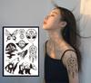 18pcs Dark Fluorescent Color Changing Tattoo Sticker Luminous Flower Arm  Adult Tattoo Sticker Trend Bar Animal Tattoo Stickers