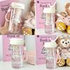 Pc Insulated Straw Cup With Cartoon Design For Office And Home Use