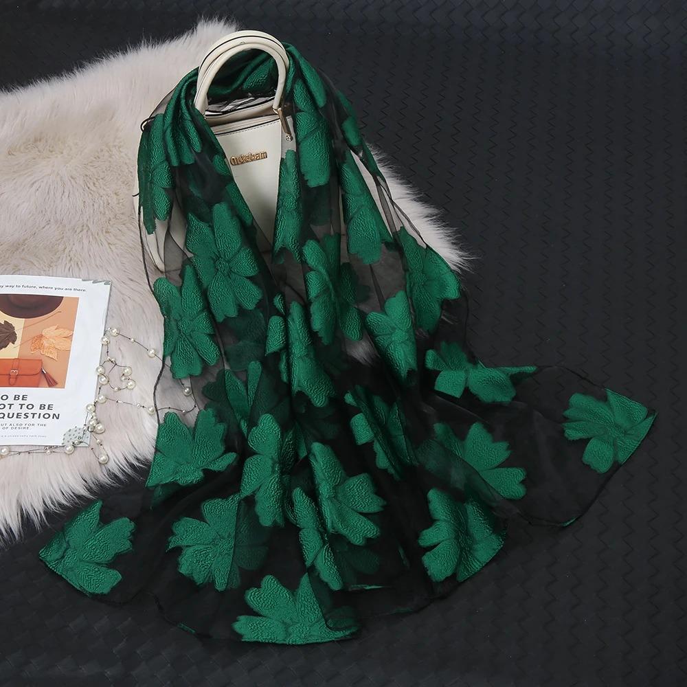 

Горячая Распродажа Шелковый Шарф Женский Летний Легкий Шарф Шаль Однотонная Бандана Пляжная Органза Газовая Кружевная Ажурная Шаль Мусульманские Хиджабы