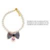 Pet Bowknot Adjustable Collar Cat Jewelry Pendant Princess Pearl Necklace Puppy Collar Decorative Dog Collar Accessories