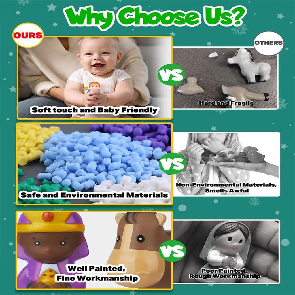 Nativity Advent Calendar, 25PCS Story Nativity Scene Playset, Religious Advent Calendar