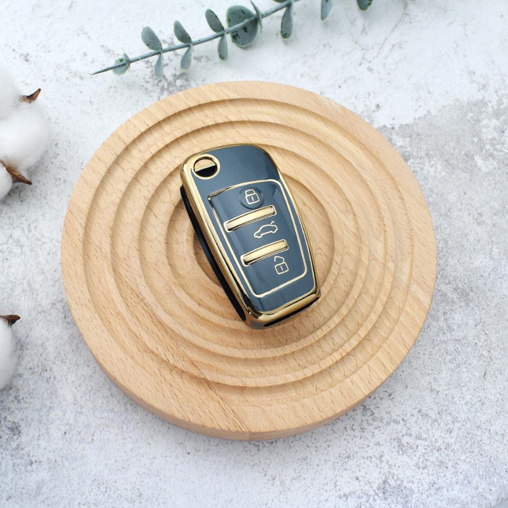 

Мягкий чехол для автомобильного ключа из ТПУ, чехол для Q3 Q5 Q7 Q8 TT S3 S4 S6 RS A1 A3 8P 8L A4 A5 B6 B7 A6 A7 C5 C6, аксессуары для брелока серый