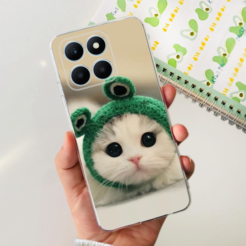 Pro Honor X6a Pouzdro na telefon HonorX6a X 6A 4G WDY-LX1 Roztomilý Motýl Květina Malované Měkký Silikon TPU Zadní Kryt Bumper
