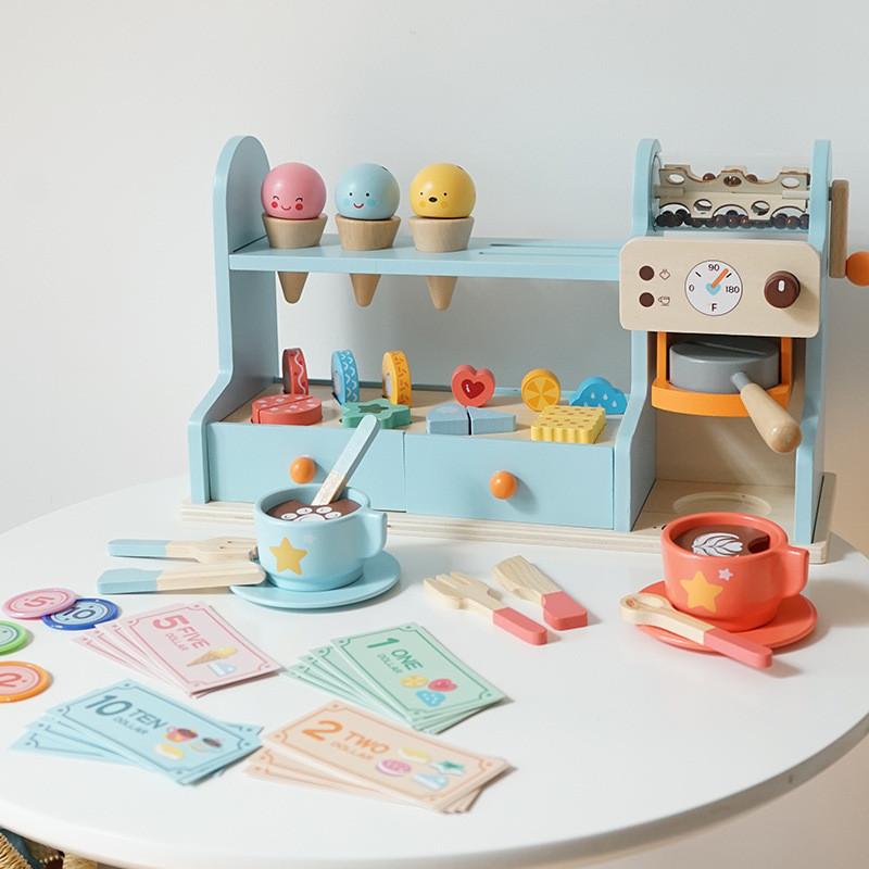 Wooden Educational Toy Set With Ice Cream And For Creative Play