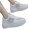 New Leather Mesh Fabric Women's White Casual Woman Vulcanize Sneakers Breathable Sport Walking Running Platform Flats Shoes