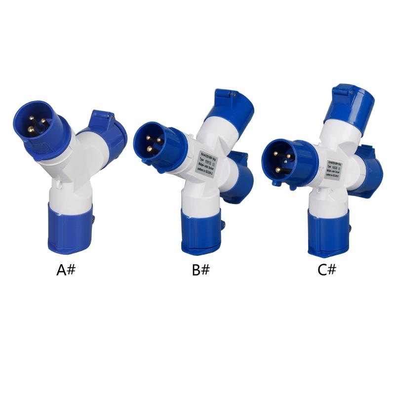 16A 2/3-Wege-Splitter, korrosionsbeständig, elektrischer Netzanschluss, Kabeladapter für Wohnwagen und Wohnmobile