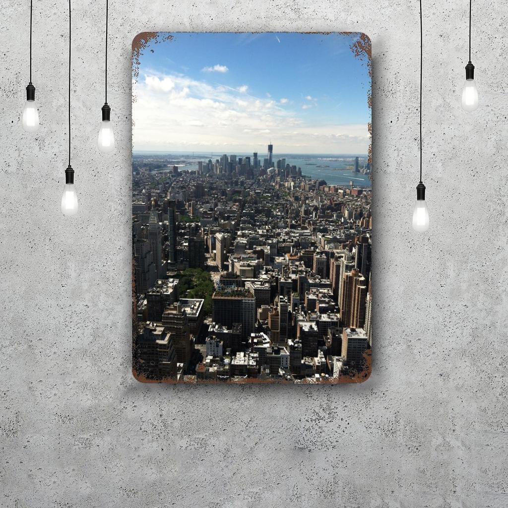 nyc skyline Vintage Metal Tin Signs Posters Decor Retro Metal Plaque Wall Art Decor for Garage Bar