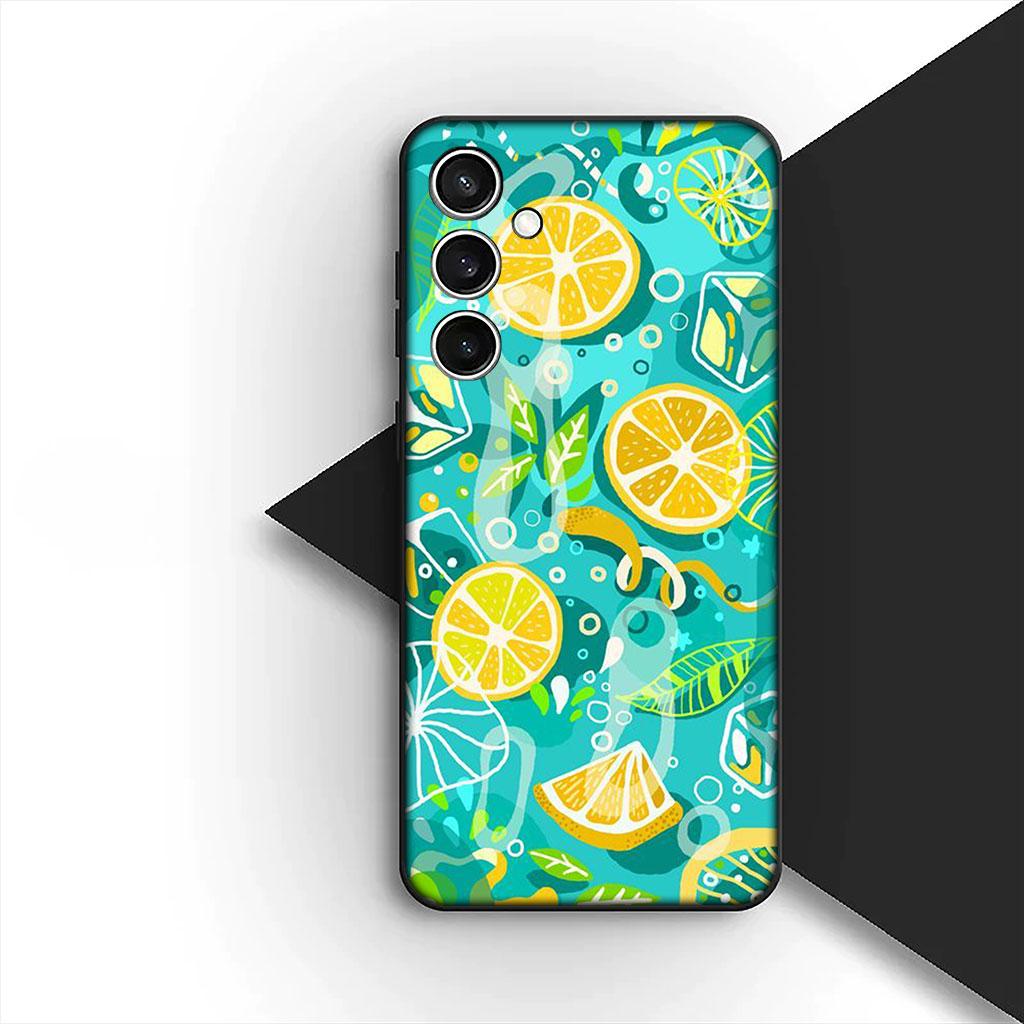 Kirsch Erdbeer Frucht Sommer Avocado Zitrone Hülle für Samsung Galaxy S25 S24 S23 FE Ultra Plus S7 Edge S25+ S23+ A56 5G Hülle