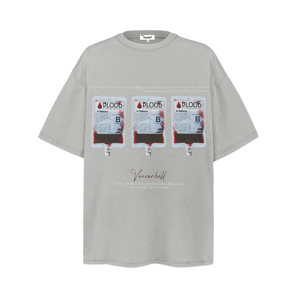 

Футболка с круглым вырезом и короткими рукавами с принтом Dark Wind, мужская летняя повседневная футболка с рукавами пять четвертей от американского модного бренда XXL серый