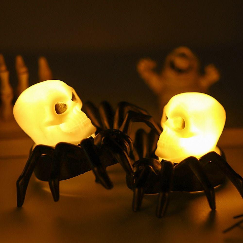 Glowing Spider Light Candle LED Night Light Creative Halloween Lamp  LED Electronic Candle Light