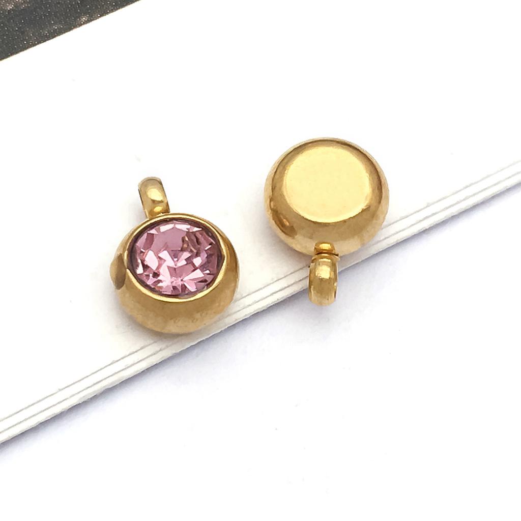 DIY alloy jewelry accessories inlaid with colored diamonds, twelve-star birthstone, birthstone, zodiac stone necklace, bracelet, small pendant.