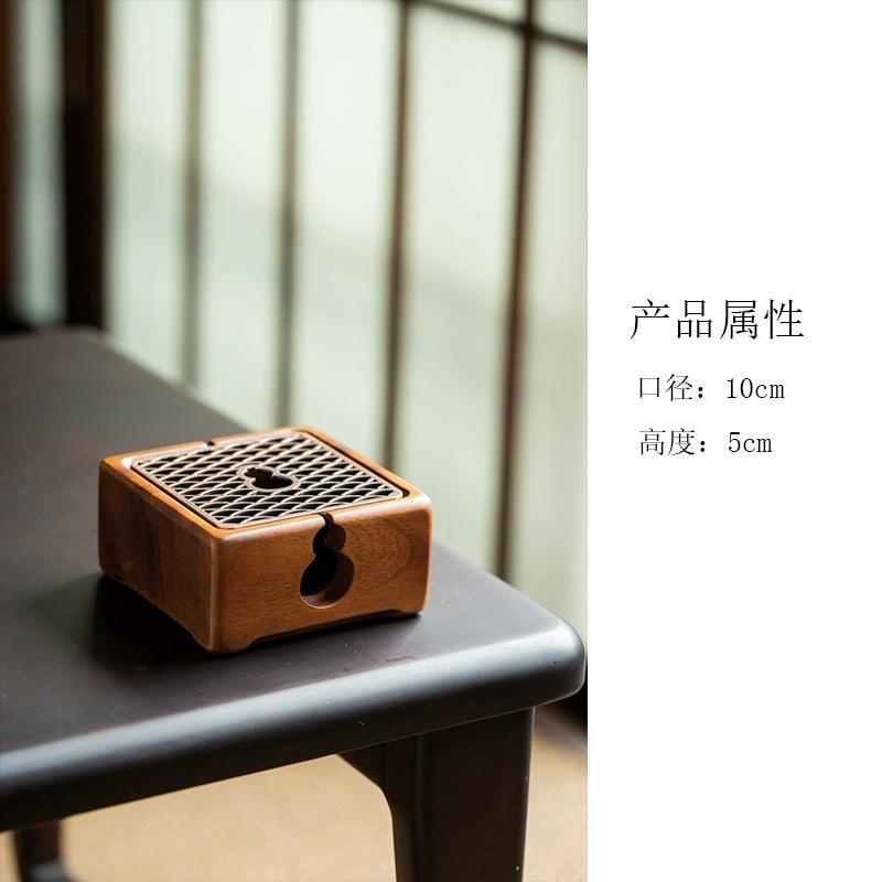 Грецкий орех Квадратный Круглый Подогреватель для чая Подставка Спиртовая горелка Плита Подставка для чайника Кипячение воды Угольная печь Чайные предметы Аксессуары Ремесло