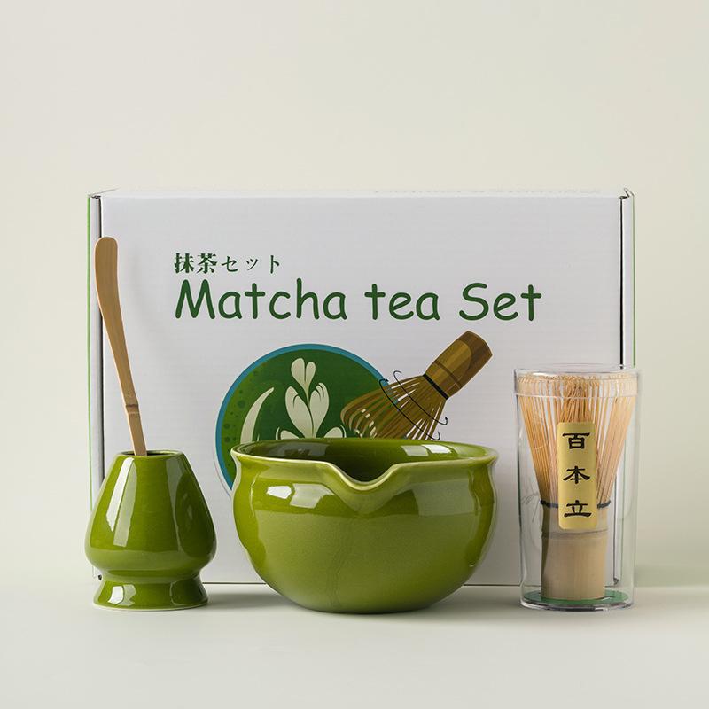4/5/7/8pcs Traditional Matcha Set Bamboo Whisk Ceramic Tea Bowl Japanese Tea Making Tools Home Kitchen Gift for Tea Lovers