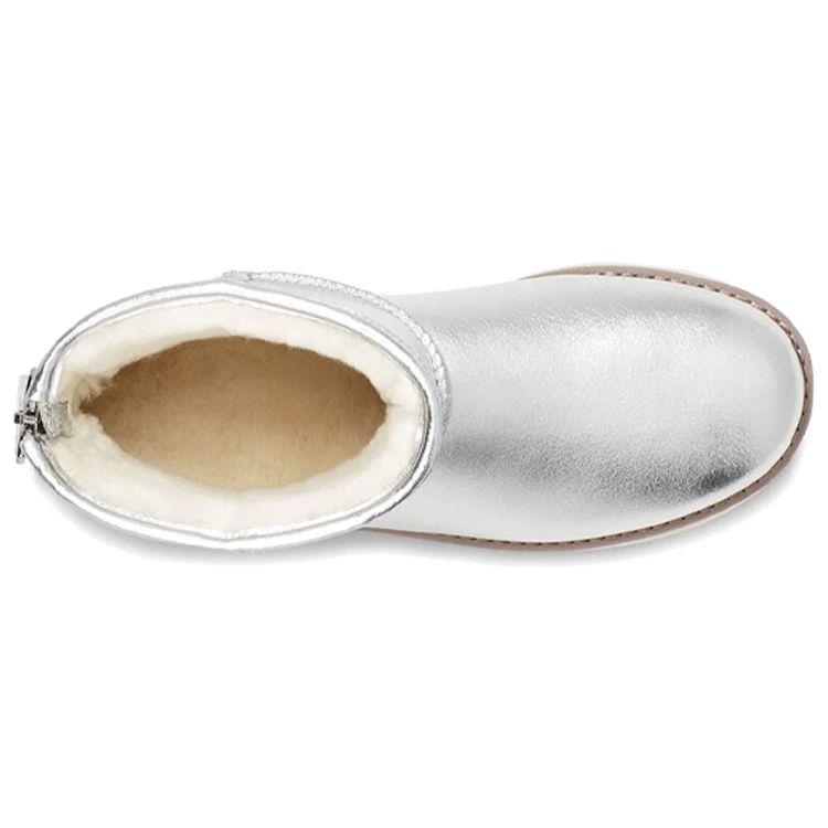UGG Classic Mini Warm Comfortable Outdoor Casual Zipper Snow Boots Women boots Silver 1122670-SLVM