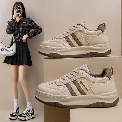 Little White Shoes, Female Student Board Shoes, Female Thick Soled Street Photography, Casual Shoes