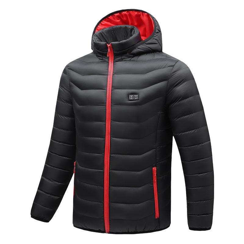 Heating cotton-padded clothes outdoor hooded removable cotton-padded clothes double-control electric heating constant temperature top