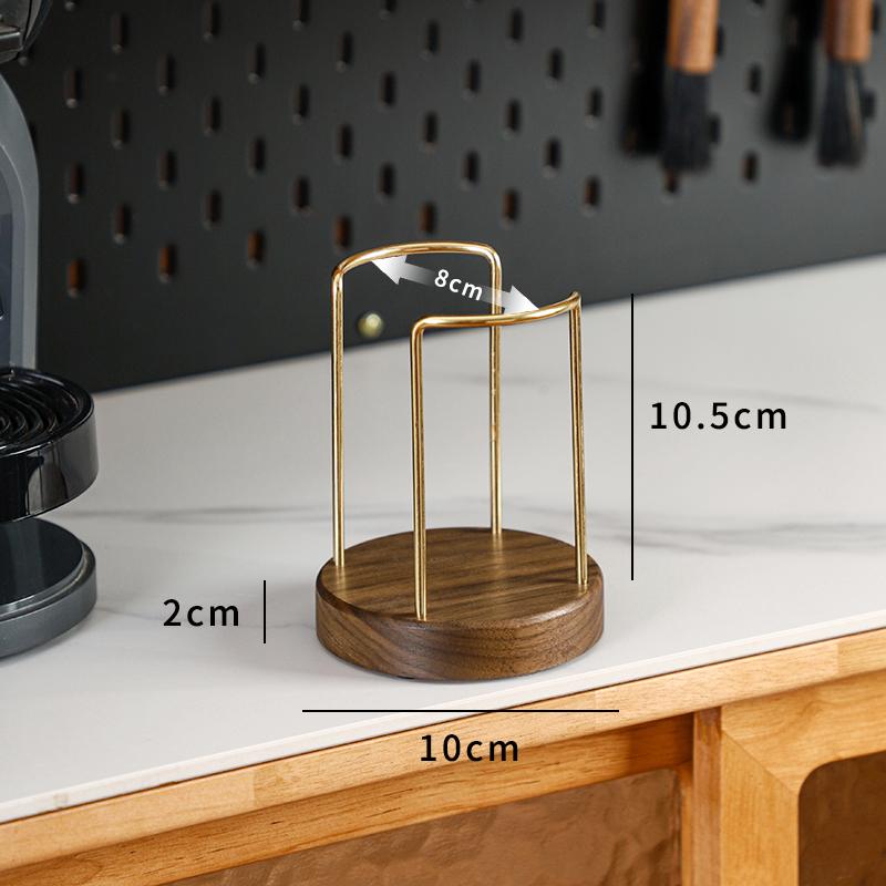 Wood Brass Disposable Cup Storage Holder Rack Shelf Water Tea Cups Dispenser Mug Display Stand Organizer Supplies Home Organizer