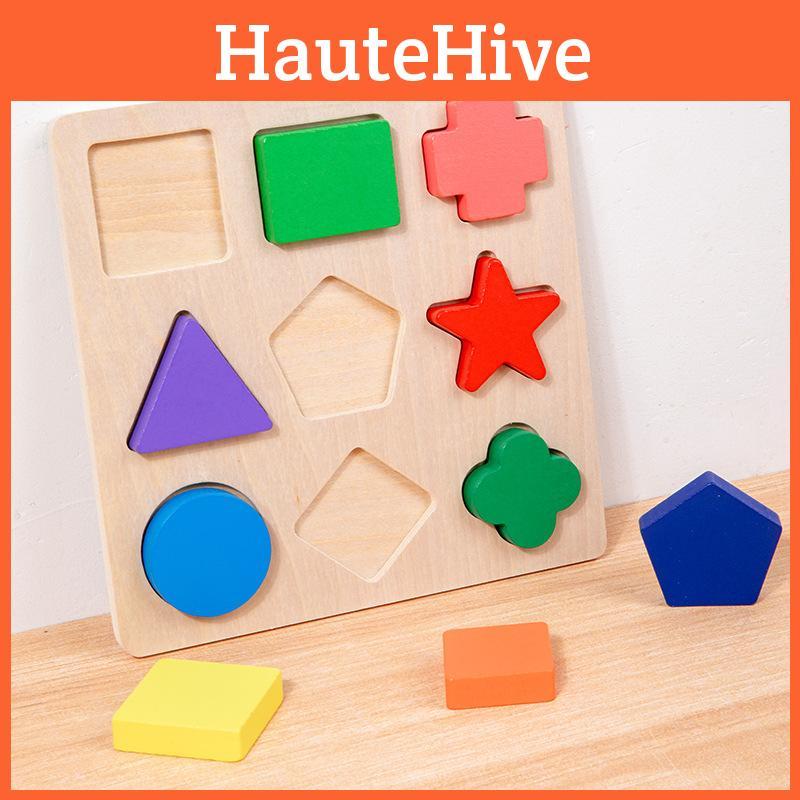 Wooden Shape Recognition Puzzle For Toddlers Educational Interactive Toy