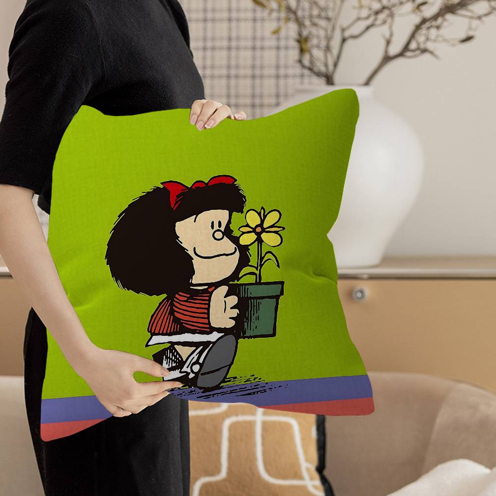 M-Mafalda Girl Pillow Cover Design cushion Cover decor Holiday Decorati