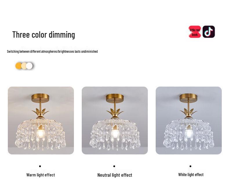 Vintage French Crystal Pendant Light for Entrance, Hallway, Balcony, Bedside, and Bar