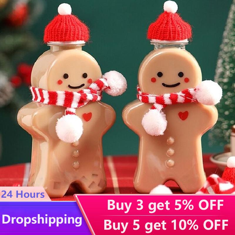 

Креативный Пряничный человечек, рождественская елка, милый медведь, пластиковая чашка для напитков, рождественские украшения, рождественский подарок, детские игрушки Navidad