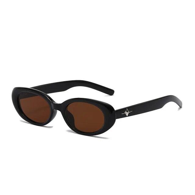 Gafas de sol ovaladas Vintage para mujer, nueva moda, montura de Color caramelo, gafas de protección UV400 de diseñador de lujo a la moda