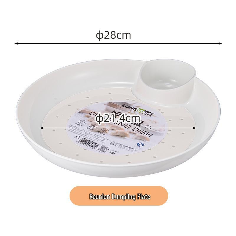 Double Layer Dumpling Drainer Plate with Vinegar Dish for Home & Commercial Use - Stylish Design