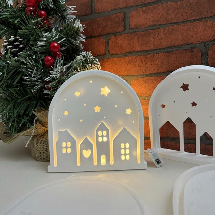 Silicone Mold for Creating Artistic Arched House Lamp Night Light Candle Holder Mould Home Decorations Crafting Mould