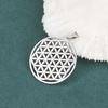 Lemegeton Flower of Life Charm Necklace DIY Jewelry Making Stainless Steel Golden Mandala Pendant Jewelry Handmade