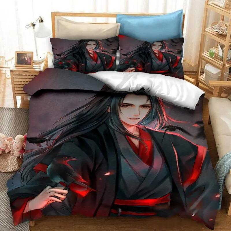 Ensemble de literie Grandmaster of Demonic Cultivation Mo Dao Zu Shi Housse de couette Ensemble couette pour lit d'enfant Décor Anime