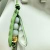 Pea Shell Bag Charm Cute Pea Beads Pendant Handmade Keychain Charm Accessory for Backpack Phone Handbag Decoration