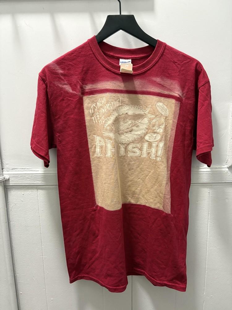

Phish Shirt Mens Medium Red Graphic Band Rock Music Tee Bleach Dye Front Back Unisex T-Shirt XXXL