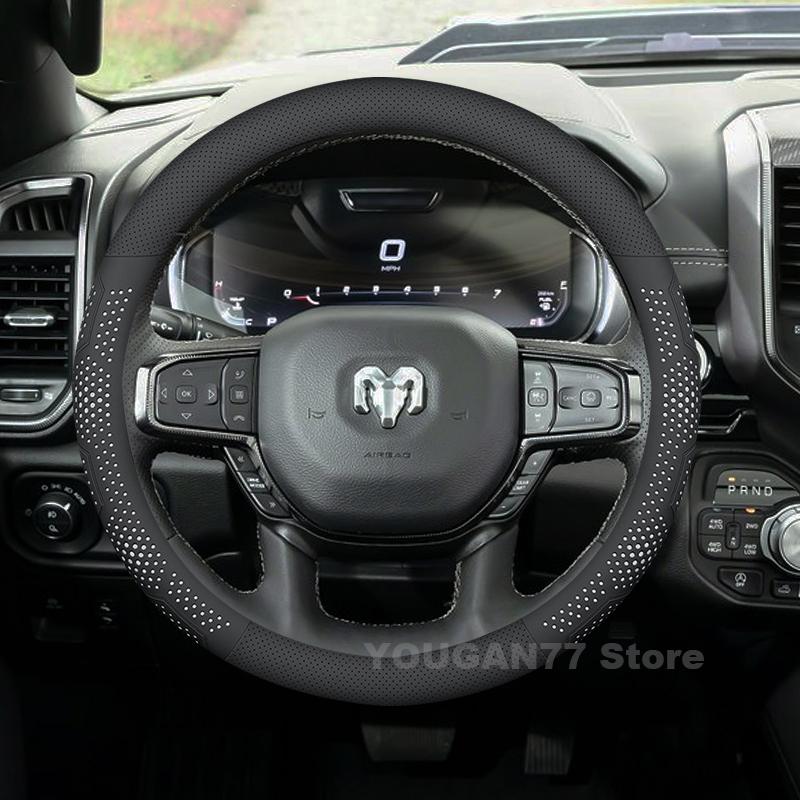 Leather Car Steering Wheel Cover For New RAM 1500 RH0 2025 2500 700 Covers For Covers Auto Interior RAM TRX Accessories 2025