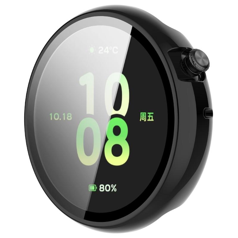 Case for Watch Fit 44mm Tempered Glass Screen Protectors & Hard PC Protective Bumper Smartwatch Accessories