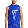 S-3XL Men Vinyl Waterproof Reusable Tank Top Round Neck Sleeveless Press Buttons At Shoulder and Sides for Gymnastics Workout Exercise