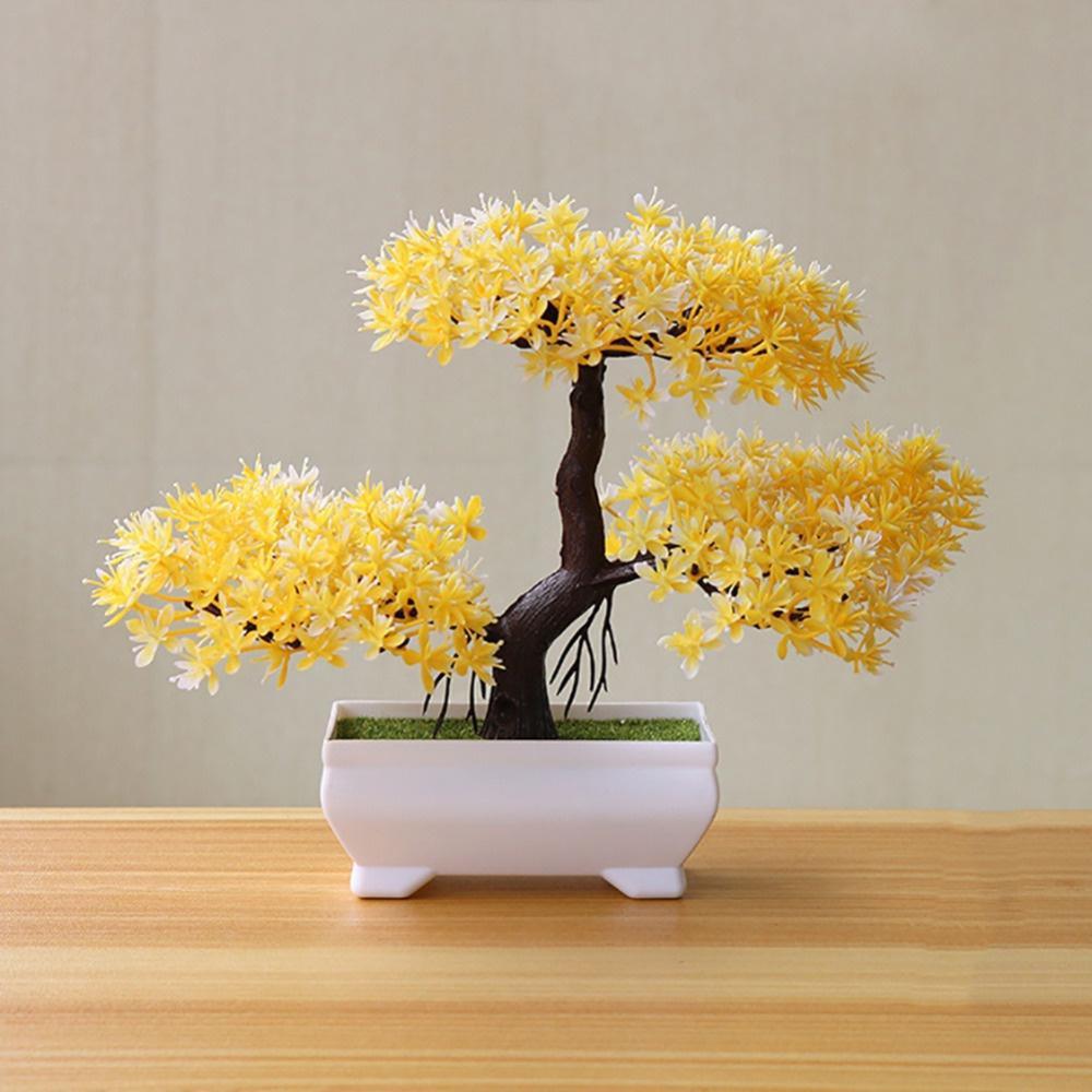 Artificial Plastic Plants Bonsai Small Tree Pot Fake Plant Potted Flower Home Room Table Decoration Garden Arrangement Ornaments