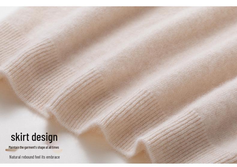 100% Cashmere Women's High Neck Solid Color Loose Fit Sweater for Autumn/Winter
