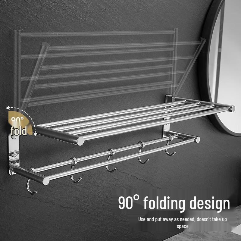 Wandmontierter klappbarer Handtuchhalter aus 304 Edelstahl