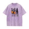 Forest Is a Magical and Crazy Autumn Pattern Washed and Distressed T-shirt for Men and Women Cute Short Sleeve