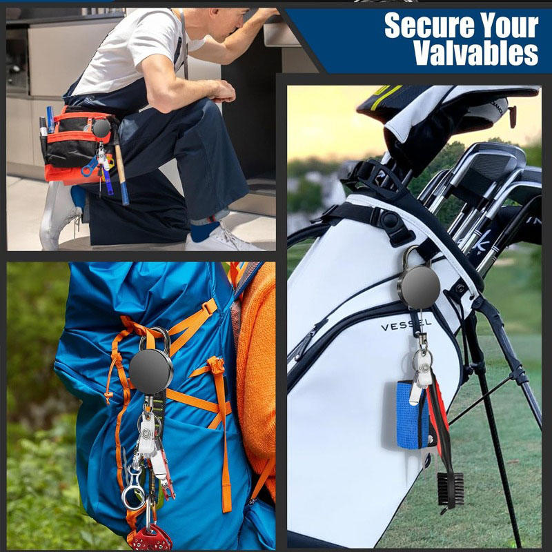 Duty Retractable Metal Heavy Wire Keychain Pull Badge Reel ID Lanyard Name Tag Card Badge Holder Reel Key Ring Outdoor Tool Gift