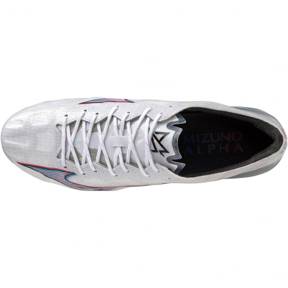 Mizuno Alpha Elite Soccer White x Ignition Red x 2E [Mizuno] Cleats, Lightweight, Men's, Blue, 27.0 cm,