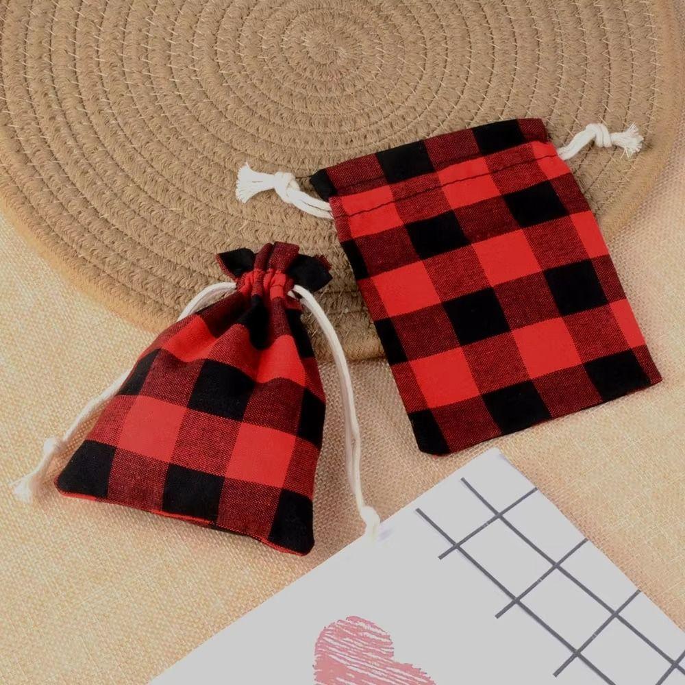 10pcs/lot Cotton Christmas Gift Drawstring Bags Burlap Gift Bag Cosmetic Wedding Candy Gift