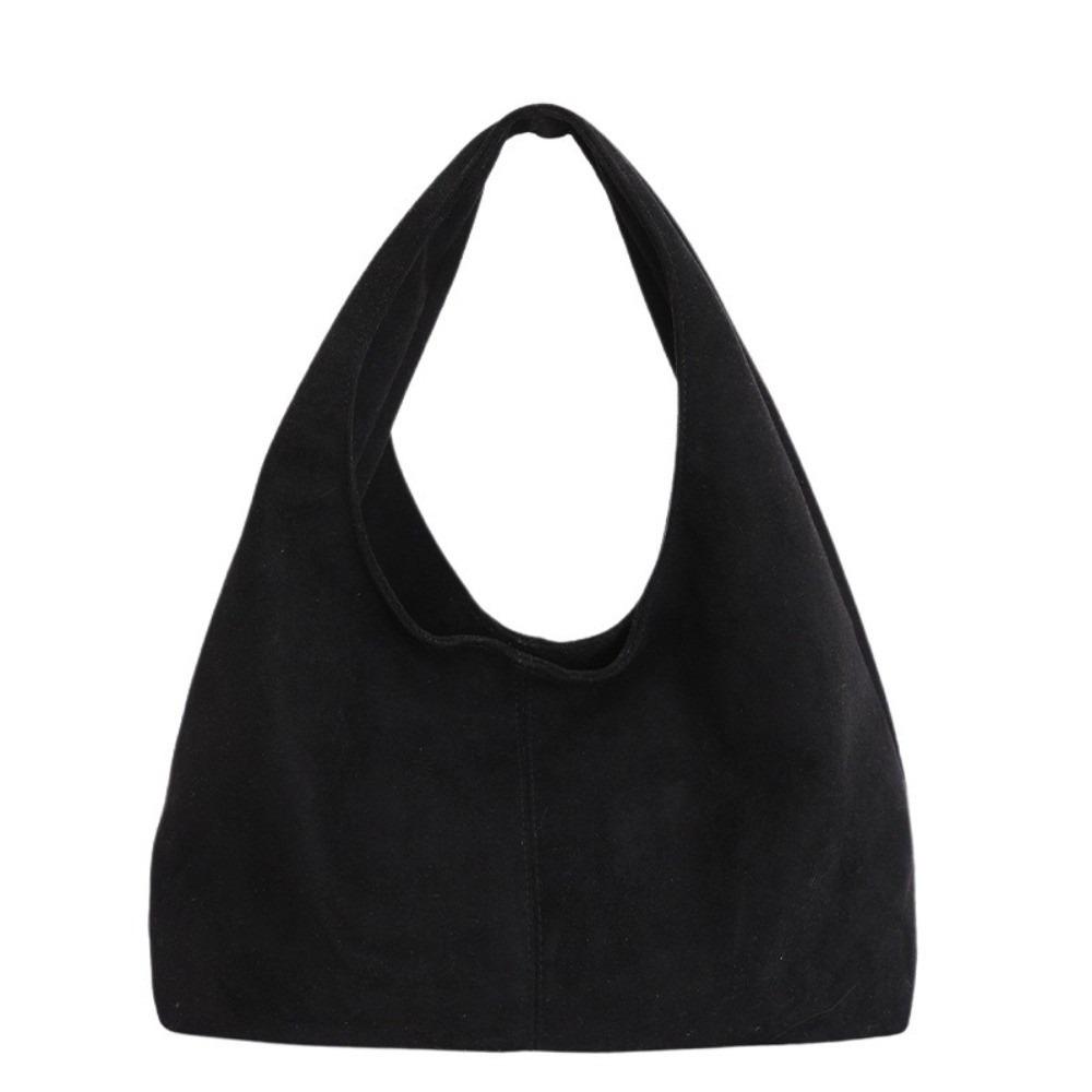 Casual Retro Women's Shoulder Bag Large Capacity Suede Tote Bag Solid Color Underarm Bag
